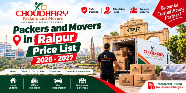 Packers and Movers in Raipur Price List 2026-2027