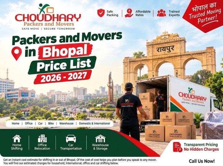 Packers and Movers Bhopal Price List 2026-2027